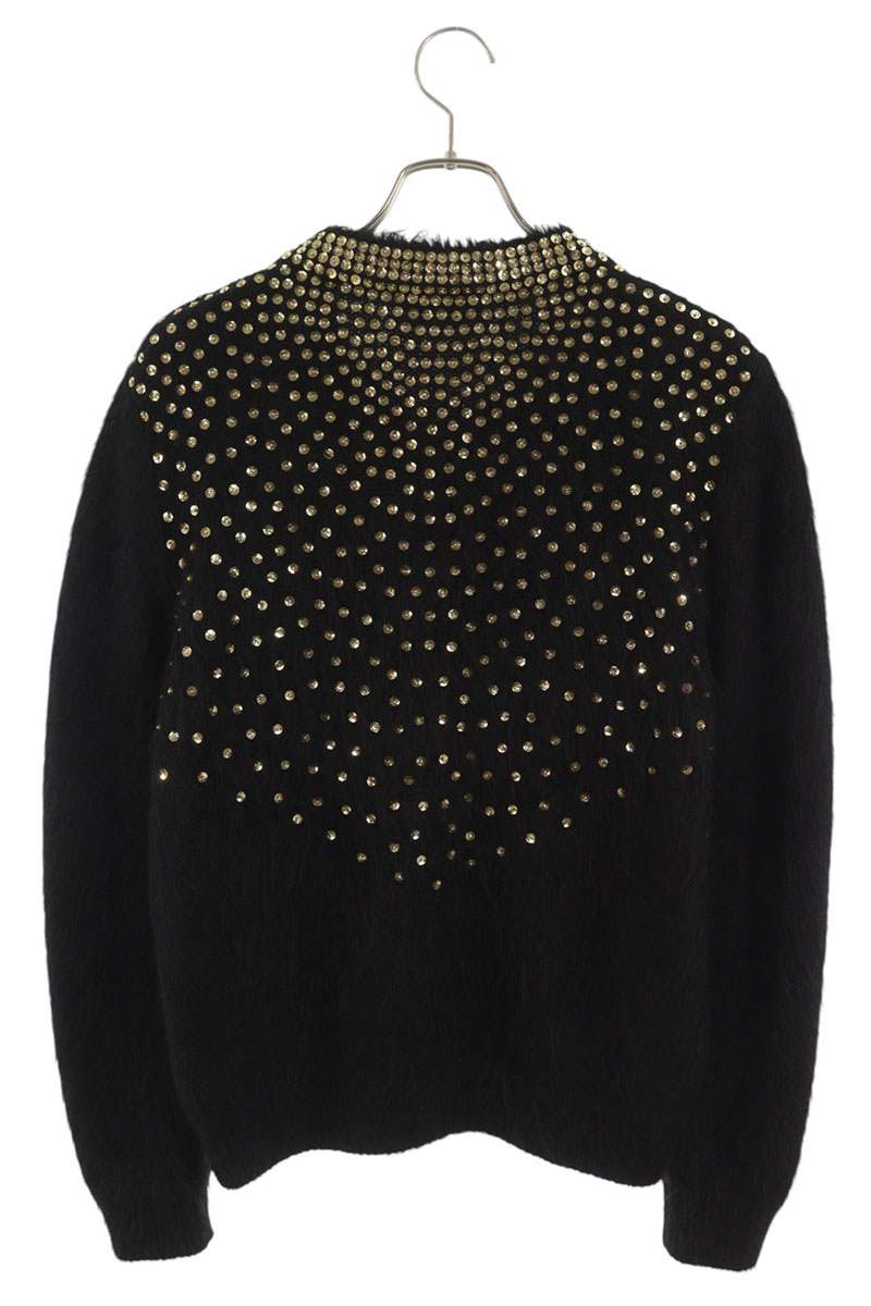 CELINE Black Sequin Tiger Embroidered Cardigan Size M