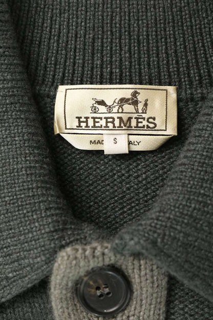 HERMES 25AW Geometric Variable Cardigan Green Size S