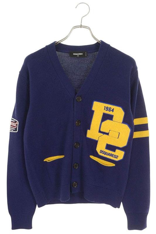 DSQUARED2 Wool Logo Patch Cardigan Navy Size XS