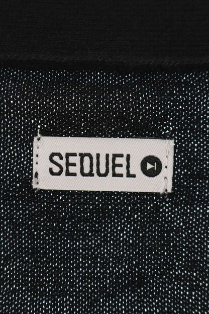SEQUEL 25AW Logo Print Cotton Knit Cardigan Black Size S