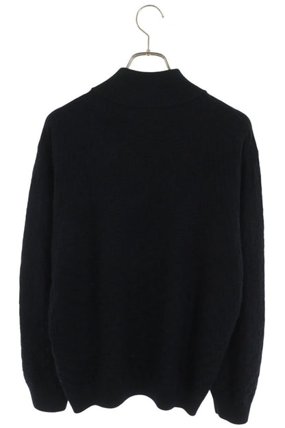 LOUISVUITTON Wool Zip-Up Cardigan Navy Size L