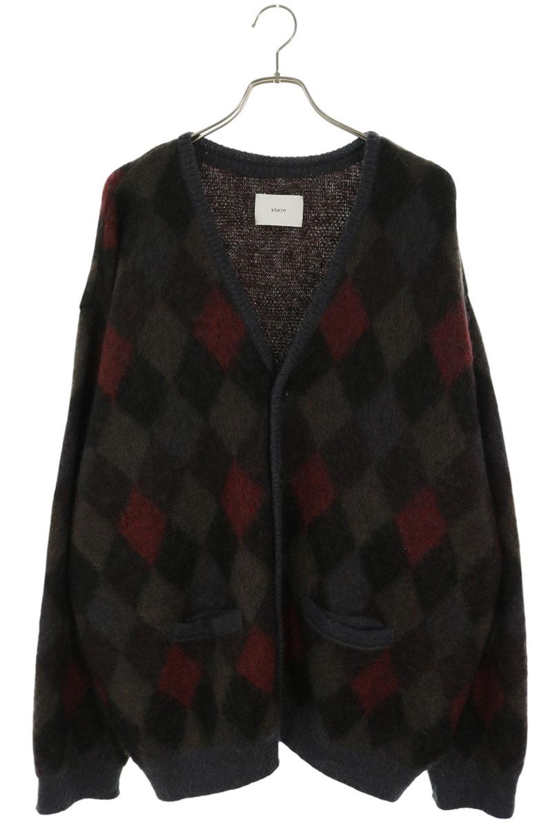 stein 22AW Kid Mohair Argyle Knit Cardigan Multi Size L