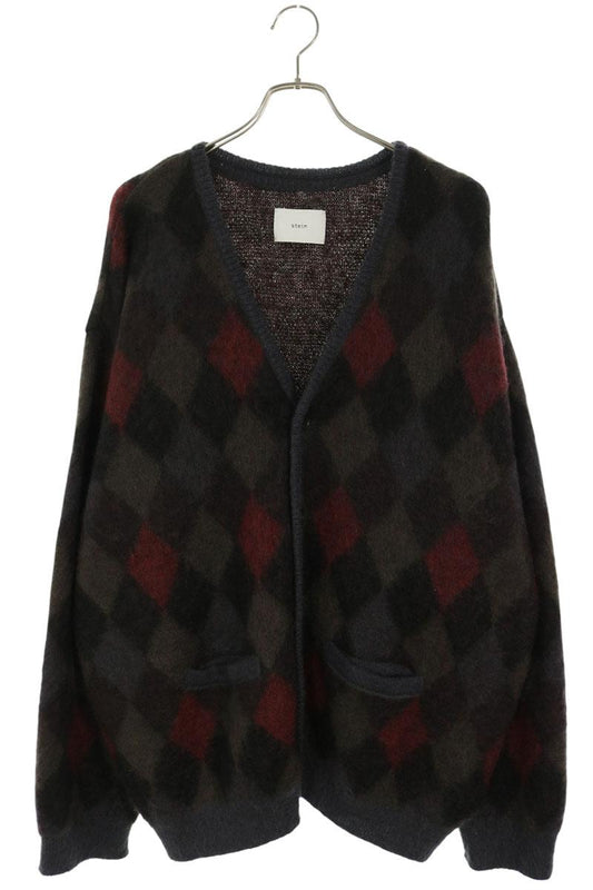 stein 22AW Kid Mohair Argyle Knit Cardigan Multi Size L