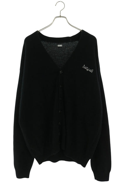 SEQUEL Logo Embroidered Knit Cardigan Black Size L