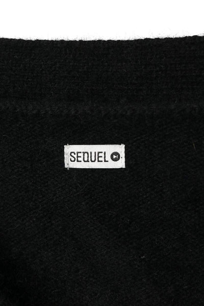 SEQUEL Logo Embroidered Knit Cardigan Black Size L