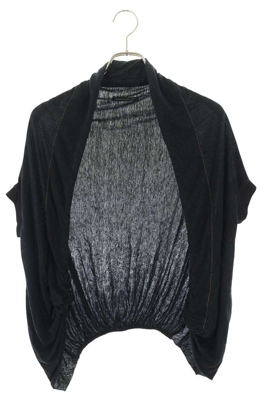 Y's Linen Blend Short Sleeve Cardigan Black Size 3