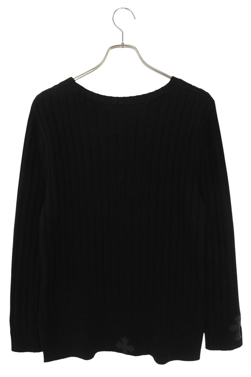 Chrome Hearts Cross Patch Cashmere Knit Sweater Black Size S