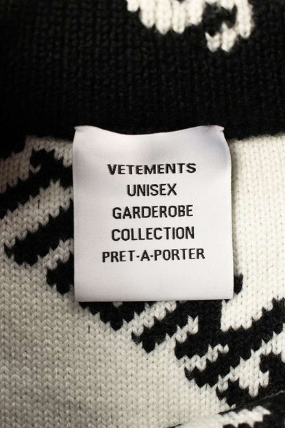 Vetements 25SS Logo All-Over Print Knit Sweater Black Size M