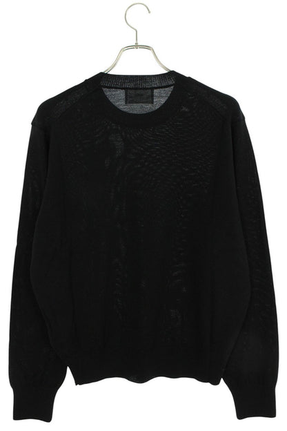 AMI 25SS Embroidered Crewneck Knit Sweater Black Size XL