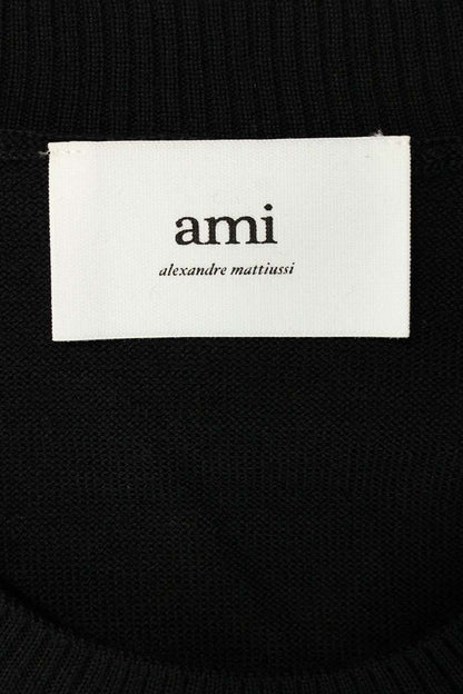 AMI 25SS Embroidered Crewneck Knit Sweater Black Size XL