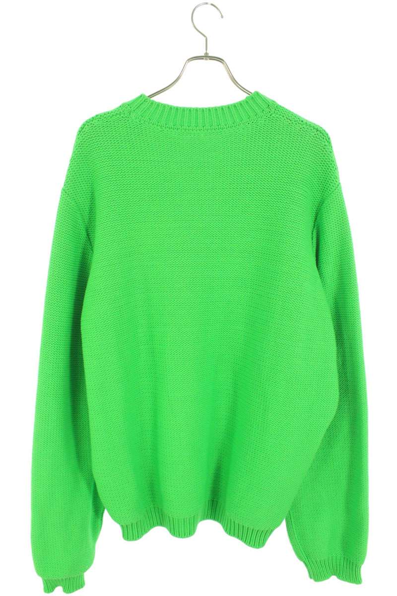 Louis Vuitton embroidery Crewneck Knit Sweater Green Size 5L