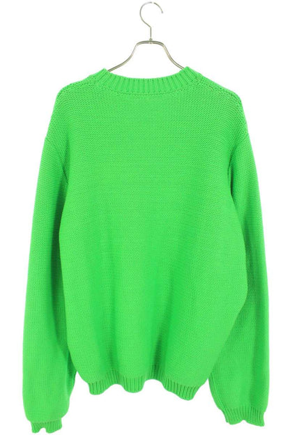 Louis Vuitton embroidery Crewneck Knit Sweater Green Size 5L
