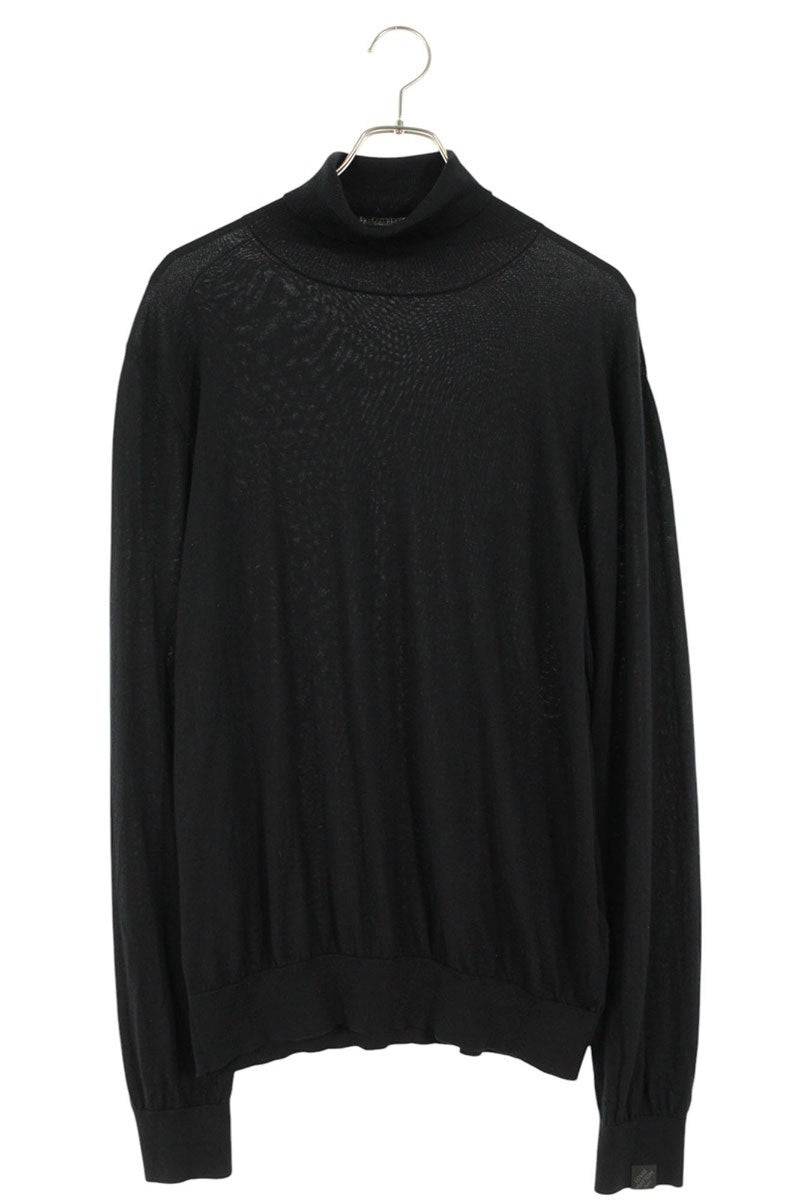 Louis Vuitton 25SS Silk Cashmere High Neck Knit Sweater Black Size L
