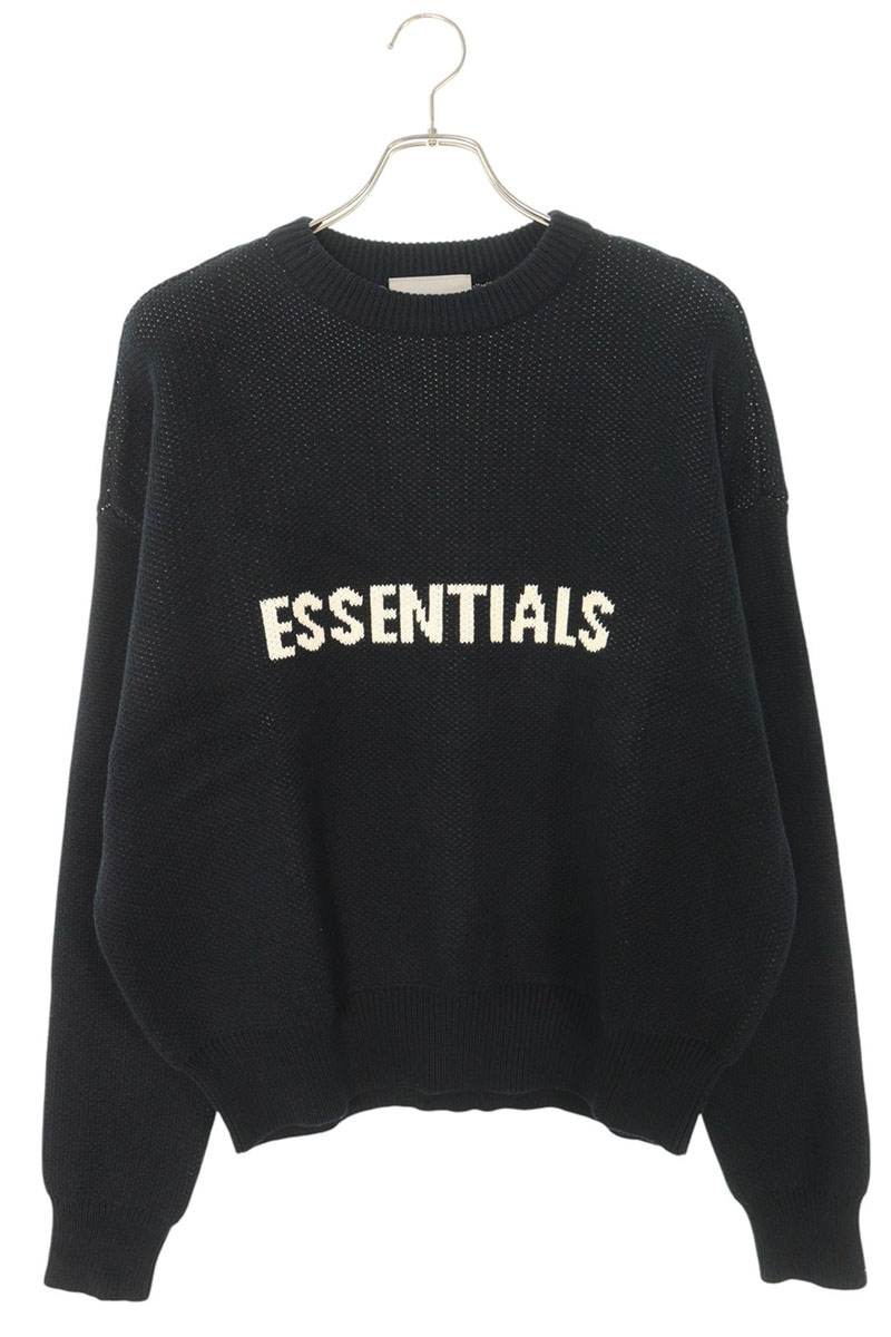 FOG ESSENTIALS Logo Crewneck Knit Sweater Black Size XS