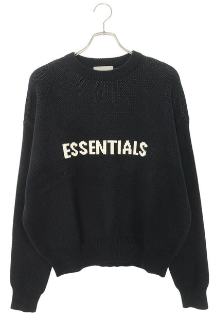 FOG ESSENTIALS Logo Crewneck Knit Sweater Black Size XS
