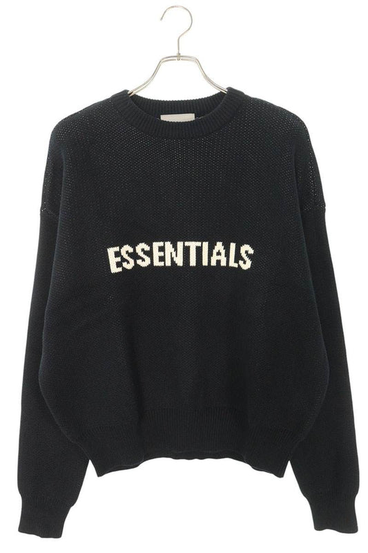 FOG ESSENTIALS Logo Crewneck Knit Sweater Black Size XS