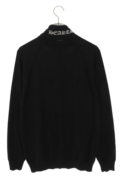 Chrome Hearts CH Leather Logo Cashmere Knit Sweater Black Size M