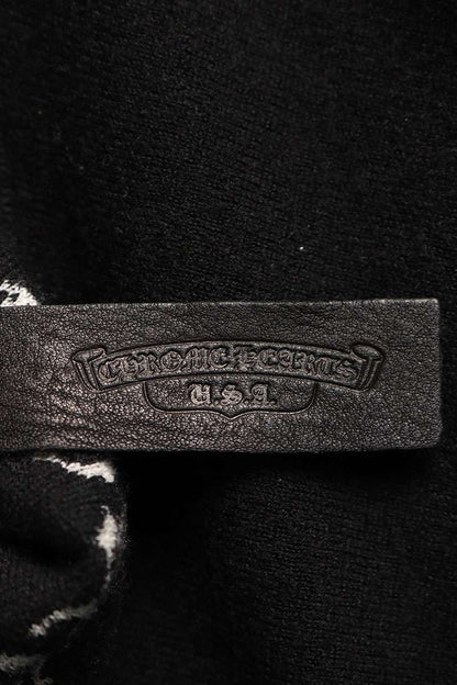 Chrome Hearts CH Leather Logo Cashmere Knit Sweater Black Size M