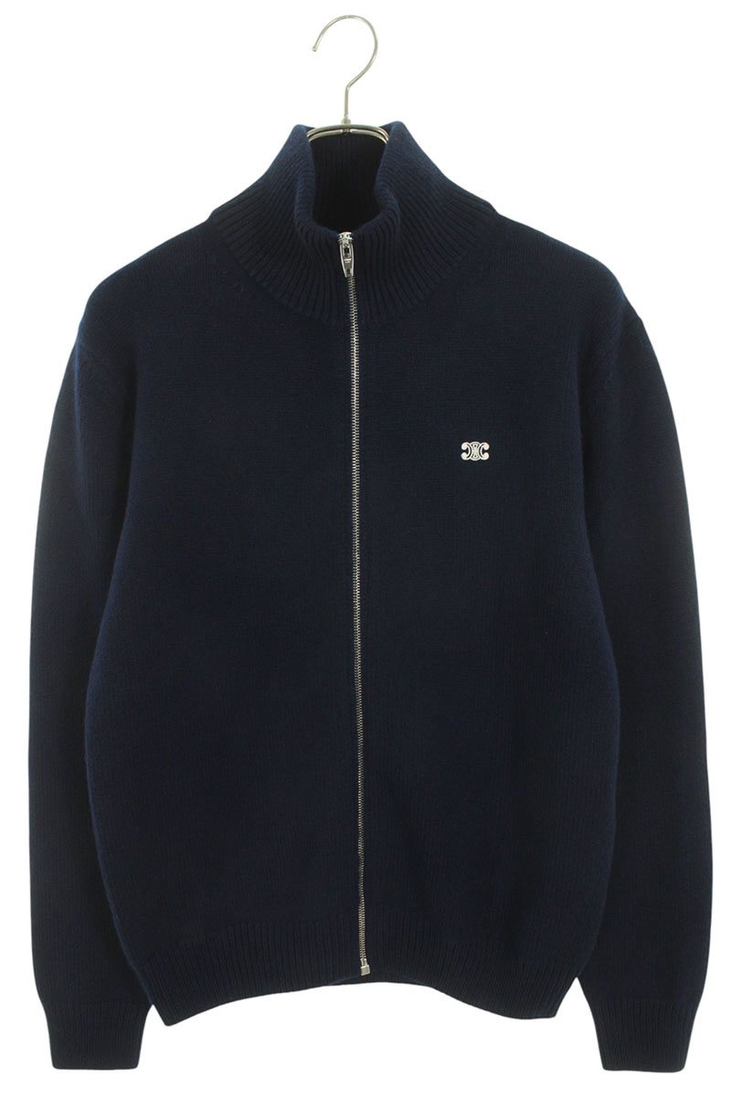 CELINE 25SS Triomphe Wool Cashmere Trucker Knit Navy Size S