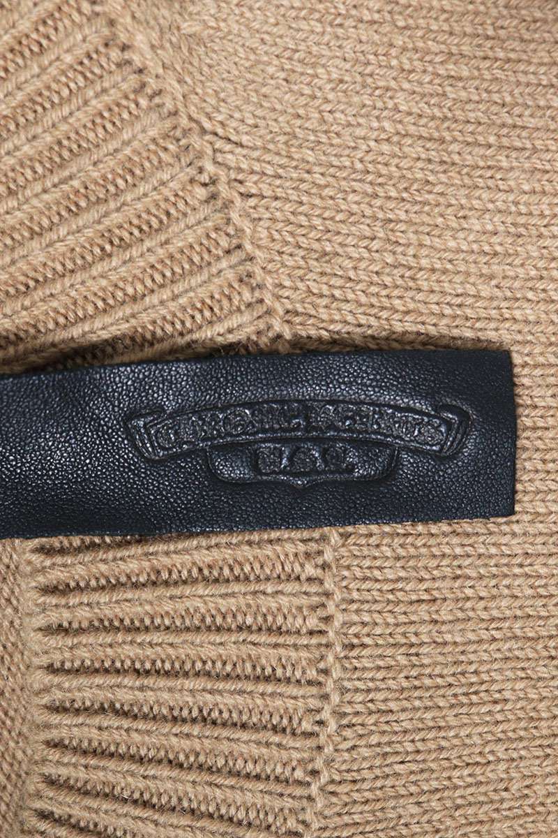 Chrome Hearts SAILIN ON CHSMR Logo Embroidered Knit Sweater Beige Size XL