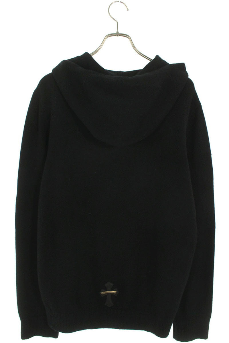 Chrome Hearts CH Cross Leather Patch Cashmere Hoodie Size M