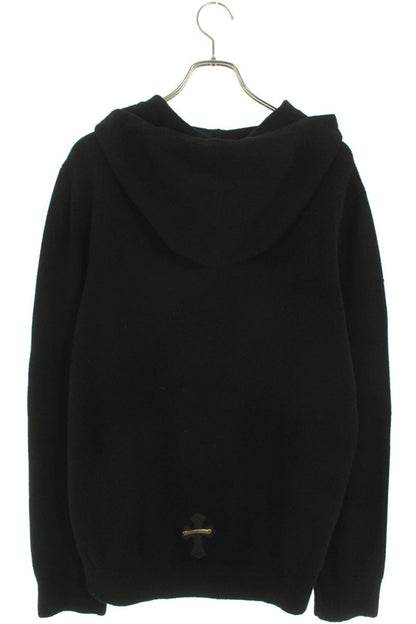 Chrome Hearts CH Cross Leather Patch Cashmere Hoodie Size M