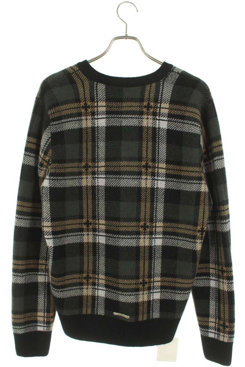 Chrome Hearts BIG CITY Check Pattern V-Neck Knit Size M