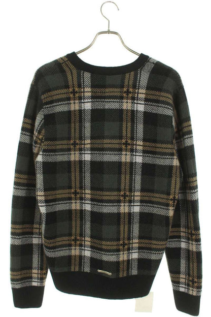 Chrome Hearts BIG CITY Check Pattern V-Neck Knit Size M