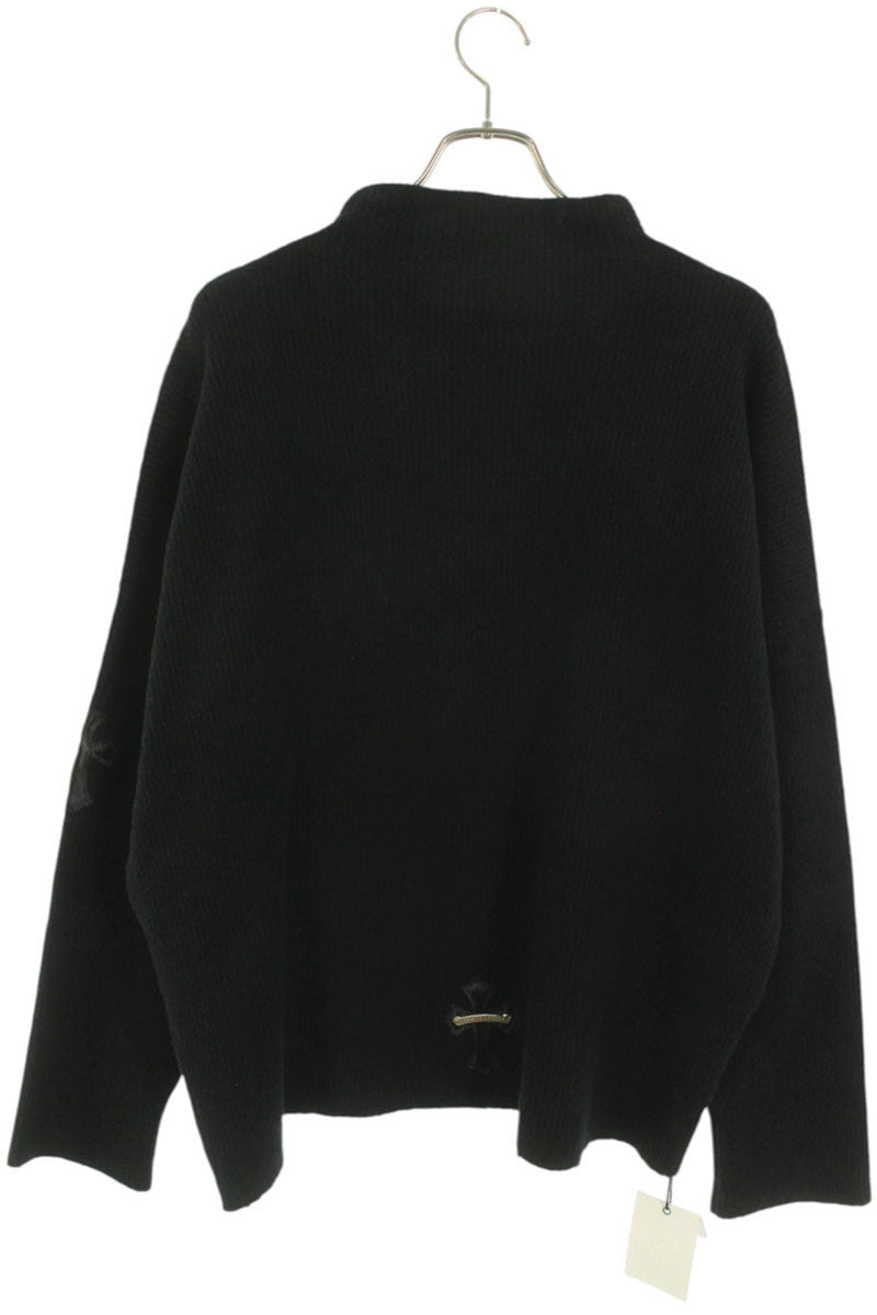 Chrome Hearts High Neck Knit Sweater Black Size MED/LRG