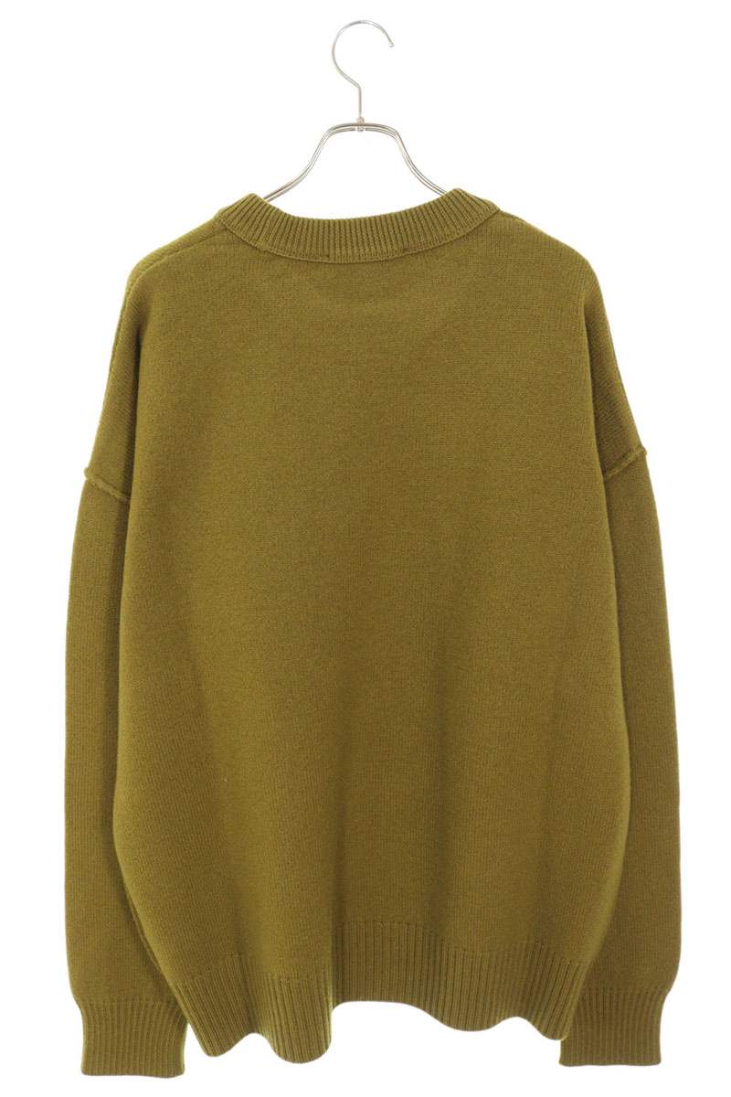 AMI 25AW Embroidered Crewneck Knit Sweater Green Size XXL