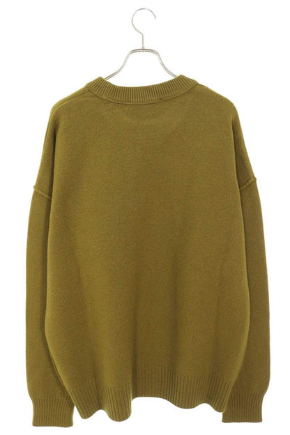 AMI 25AW Embroidered Crewneck Knit Sweater Green Size XXL