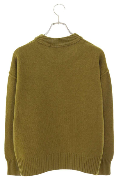 AMI 25AW Embroidered Crewneck Knit Sweater Green x Black Size S