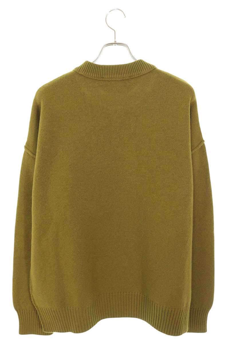 AMI 25AW Embroidered Crewneck Knit Sweater Green Size XL