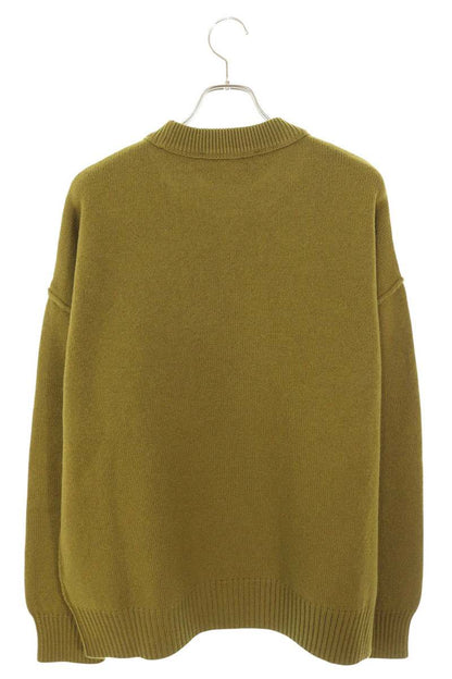 AMI 25AW Embroidered Crewneck Knit Sweater Green Size XL