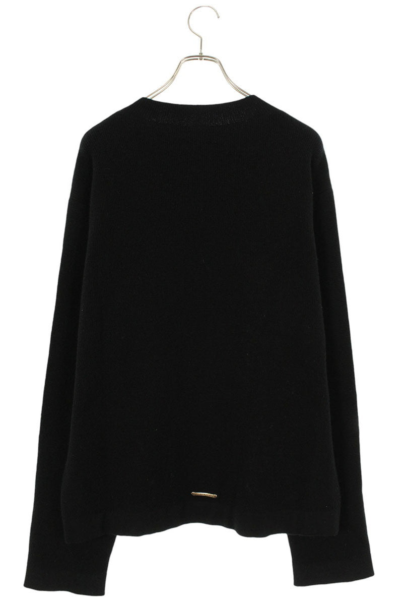 Chrome Hearts Dagger Cashmere Knit Sweater Size M Black x Silver