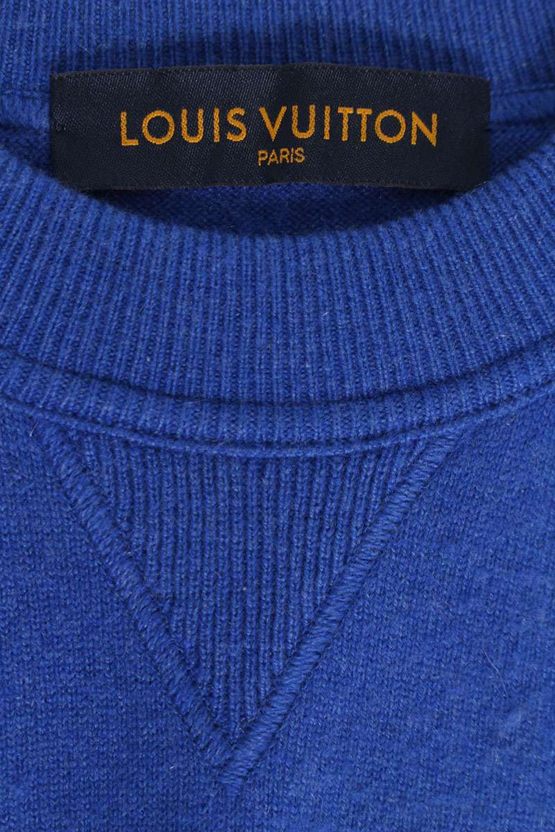 Louis Vuitton 19AW Silk Cashmere Knit Sweater Blue Size M