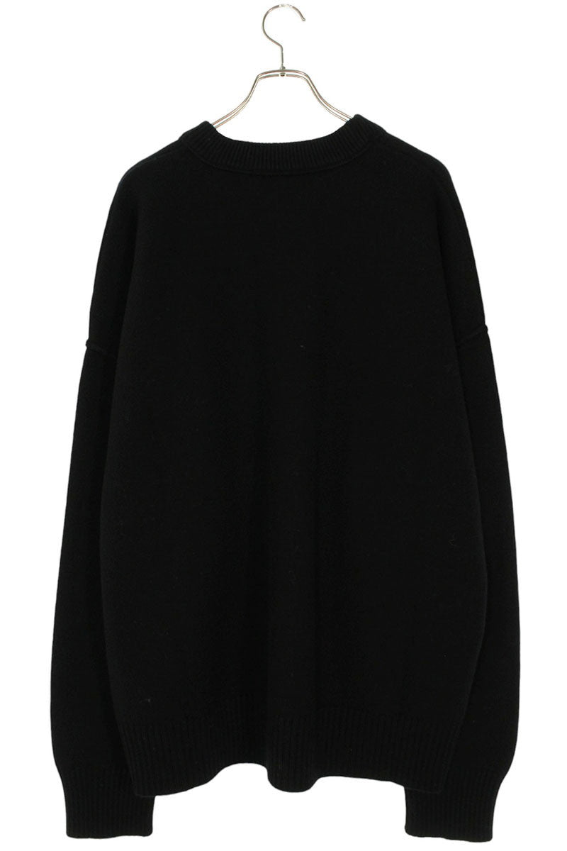 AMI 25AW Embroidered Crewneck Knit Sweater Black x Red Size XXL