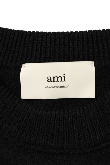 AMI 25AW Embroidered Crewneck Knit Sweater Black x Red Size XXL