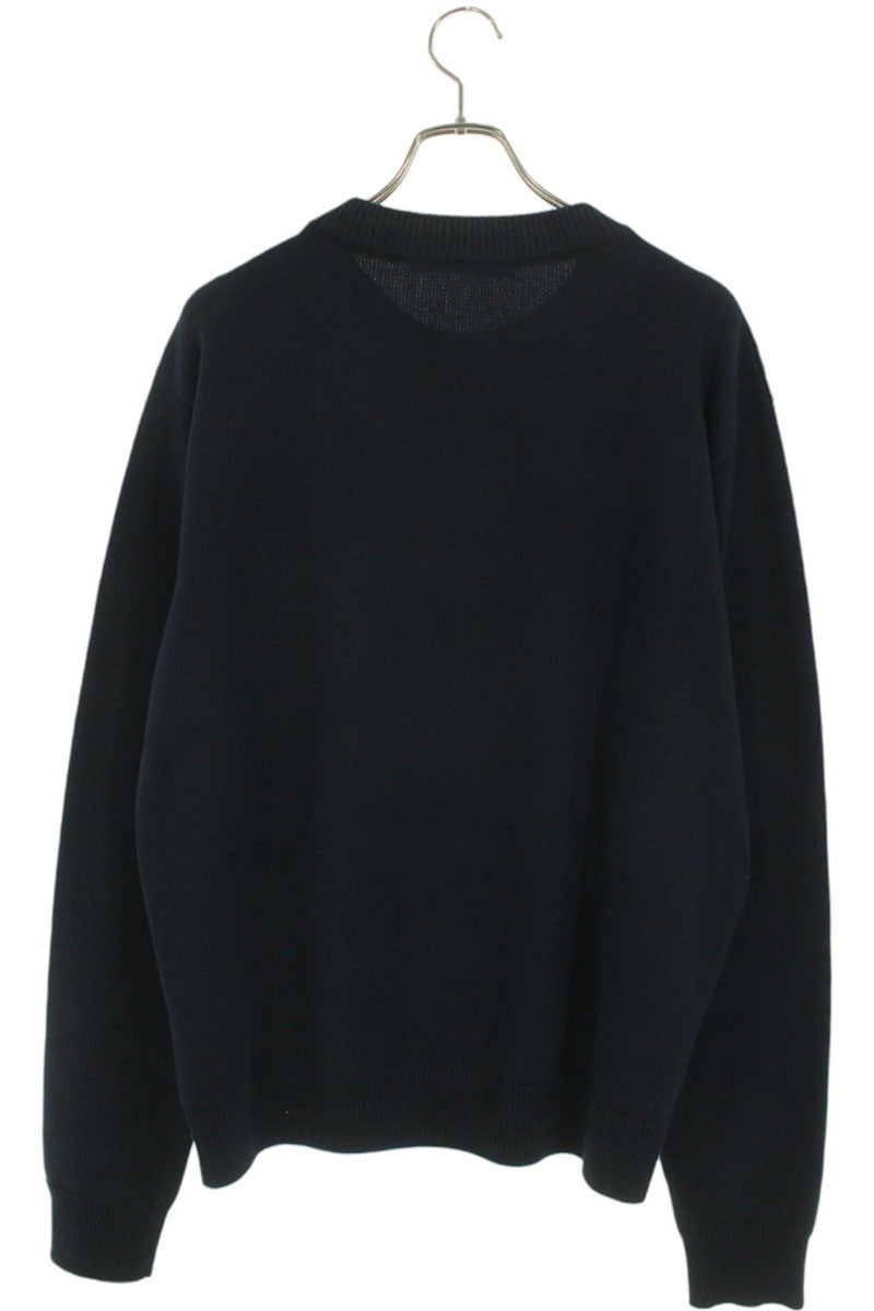 LOUISVUITTON 24AW Front Embroidered Knit Navy Size XL