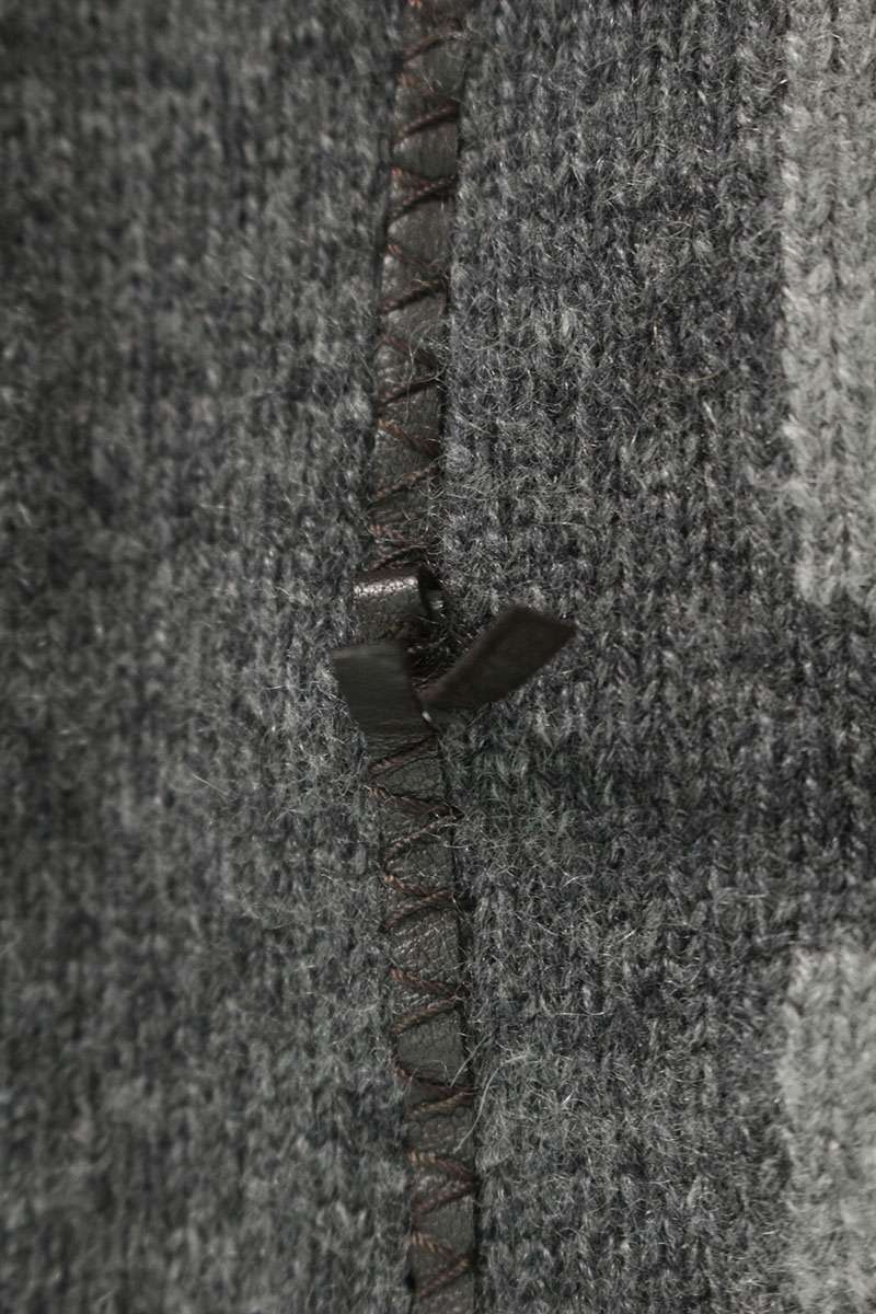 HERMES Cashmere Driver's Knit Gray Size XS