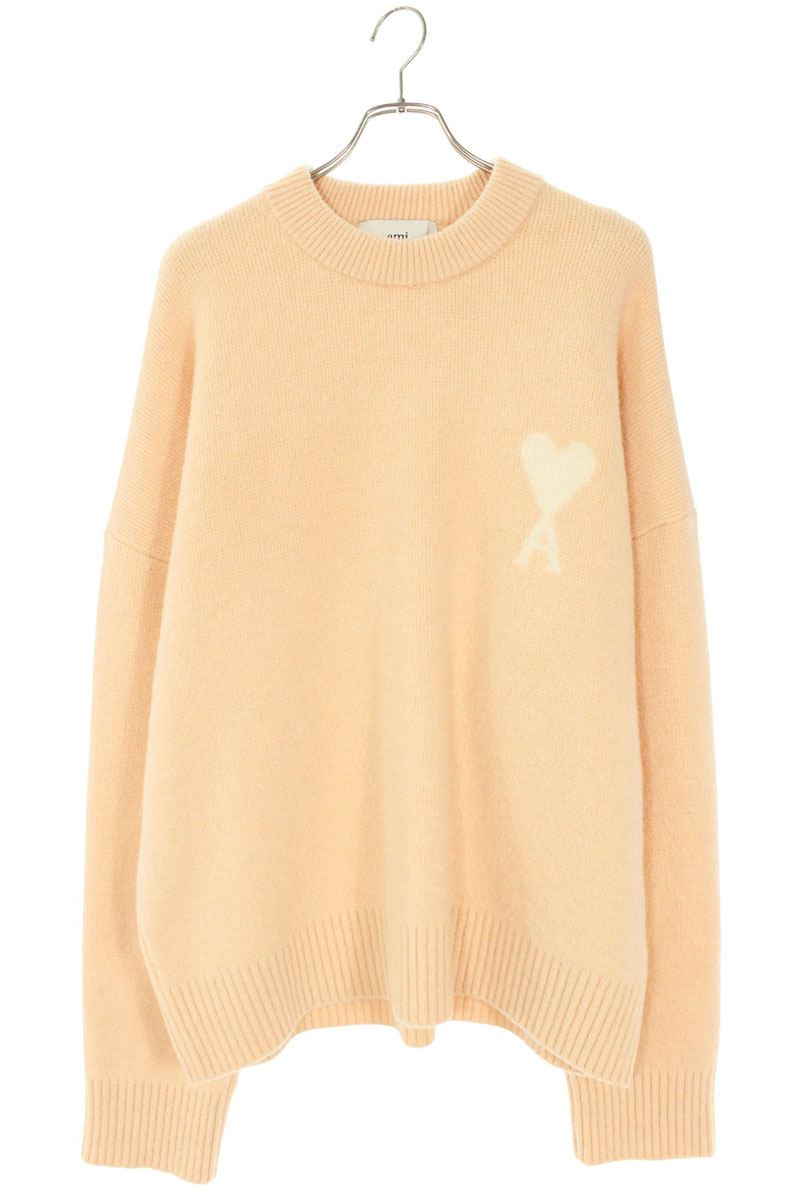 AMI 25AW Embroidered Knit Sweater Pink Size XL