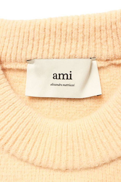 AMI 25AW Embroidered Knit Sweater Pink Size XL