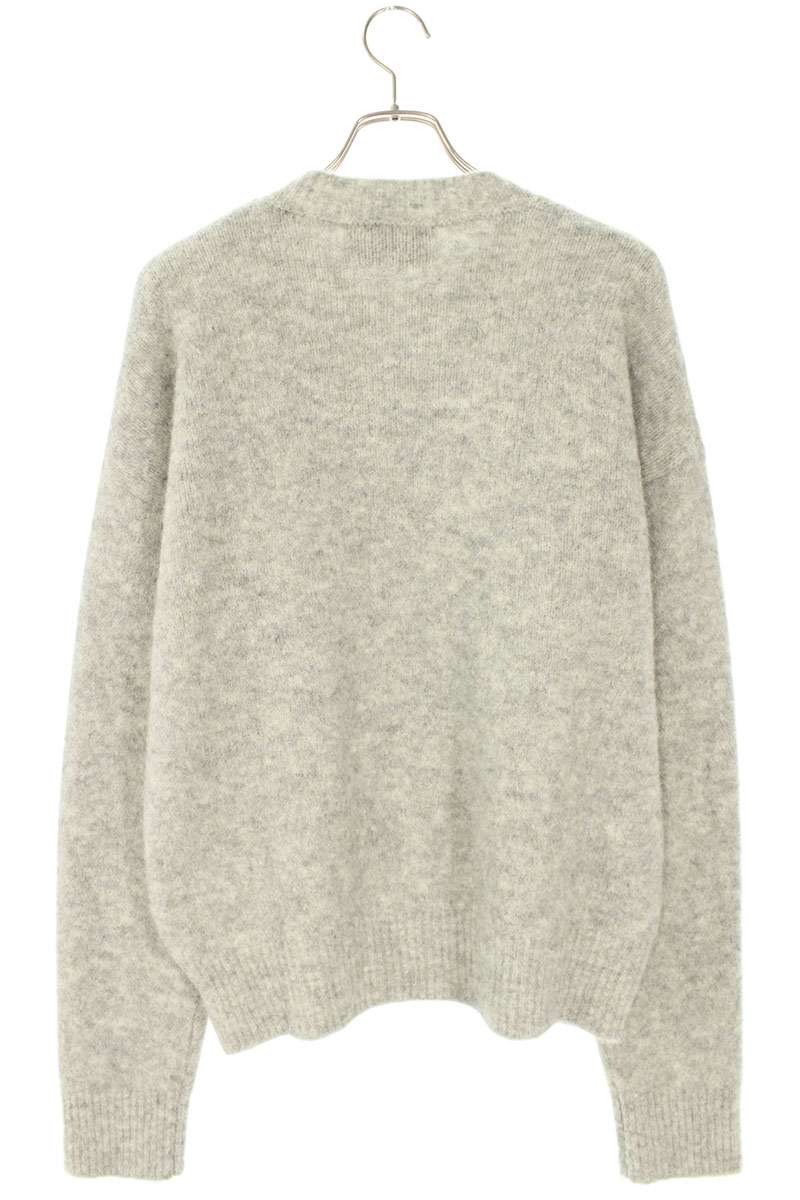 AMI 25AW Logo Embroidered Alpaca Blend Knit Gray Size L