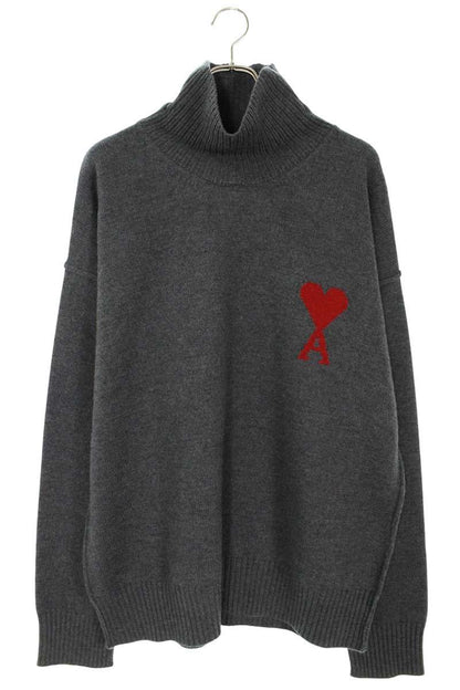 AMI 25AW Embroidered Knit Sweater Gray Size XL