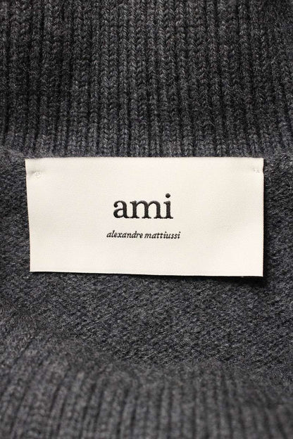 AMI 25AW Embroidered Knit Sweater Gray Size XL