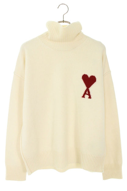 AMI 25AW Embroidered Knit Sweater White x Red Size M