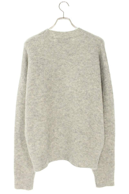 AMI 25AW Logo Embroidered Knit Sweater Gray Size XL