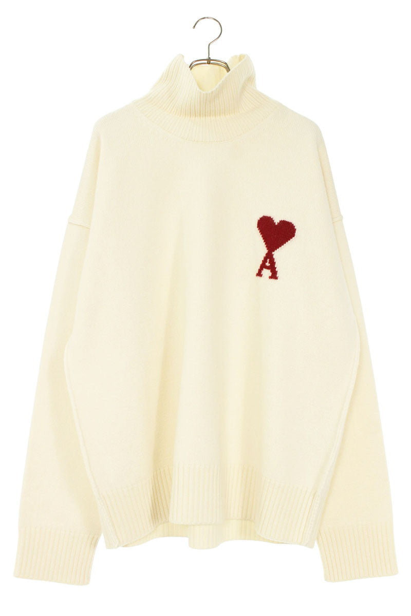AMI 25AW Embroidered Knit Sweater White x Red Size XL