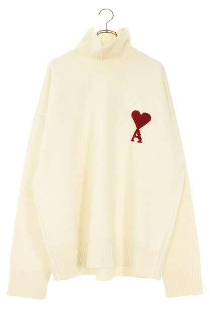 AMI 25AW Embroidered Knit Sweater White x Red Size XL
