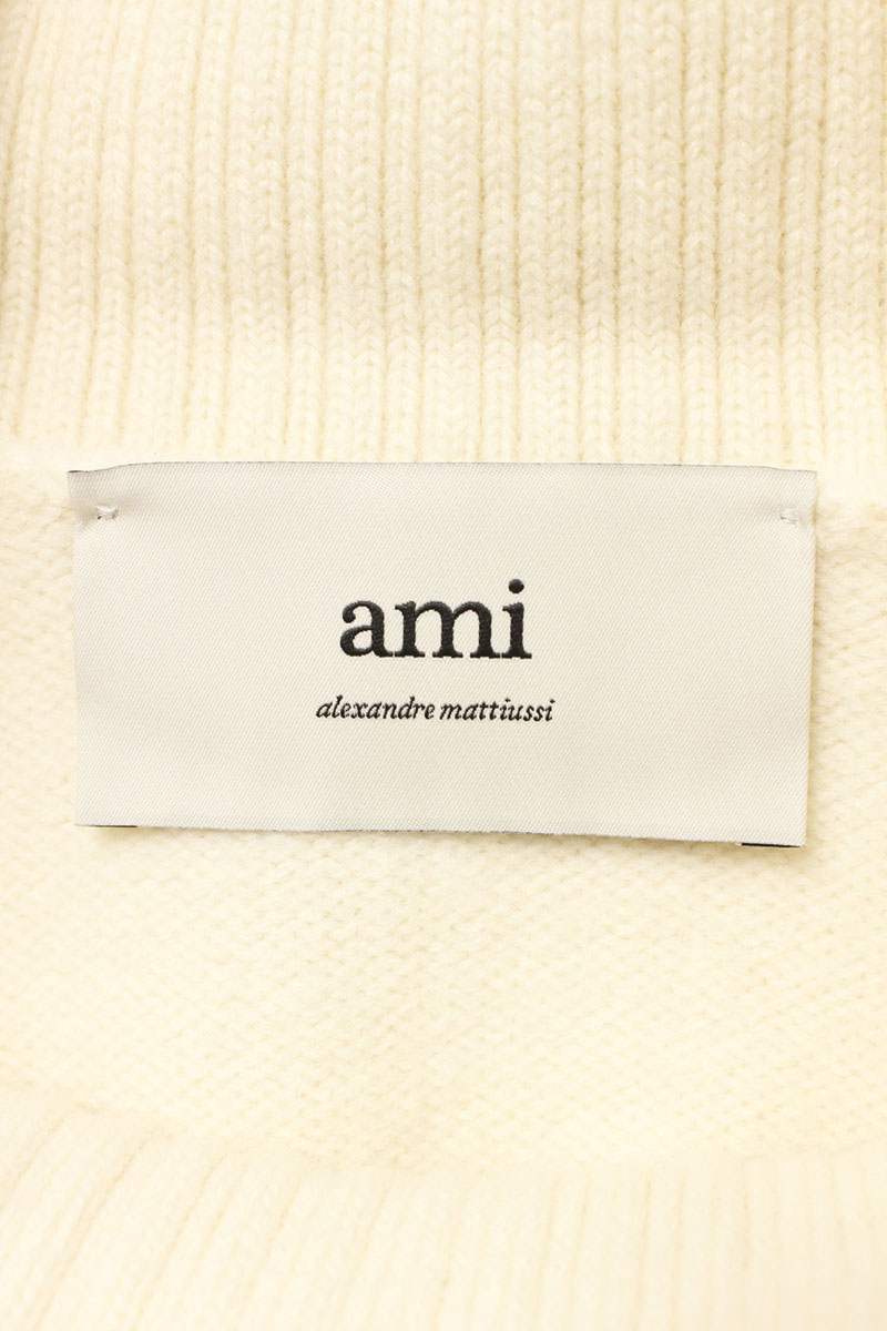 AMI 25AW Embroidered Knit Sweater White x Red Size XL